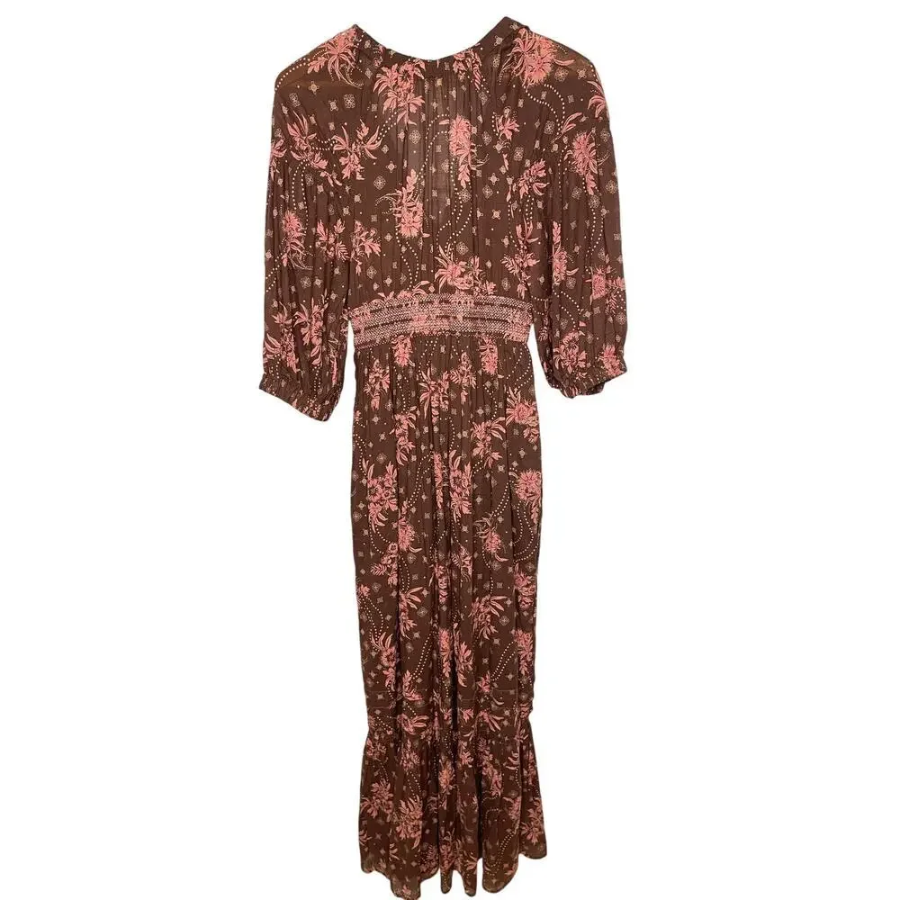 Free People NWT womens Golden Hour Maxi Dress size Small Boho Cottagecore - Picture 13 of 13